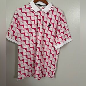 Devereux Golf Polo Shirt Mens
Large Pink Skull Geometric T Logo Short Sleeve